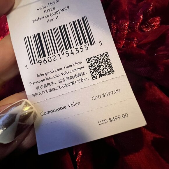 Kate Spade Winter Blooms Velvet Dress - new with tags - size XL - Perfect Cherry - Picture 2 of 4